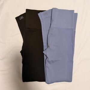 SET Active Dual Pack Black and Blue Leggings